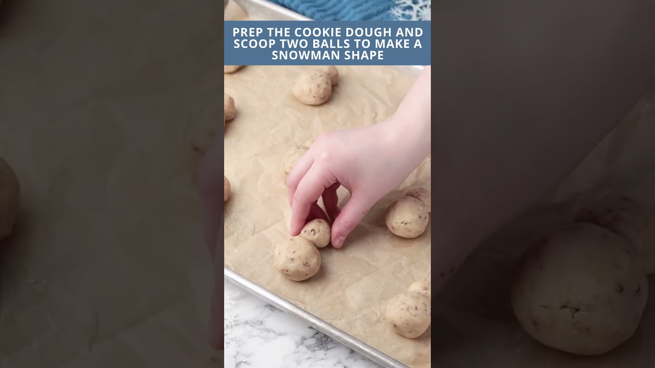 Snowman Shaped Snowball Cookies