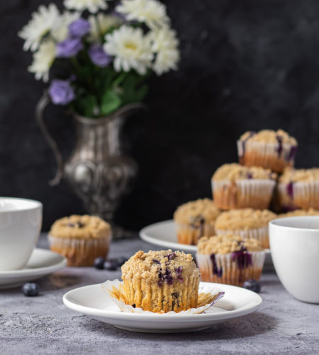 Blueberry Earl Grey Muffins with Streusel