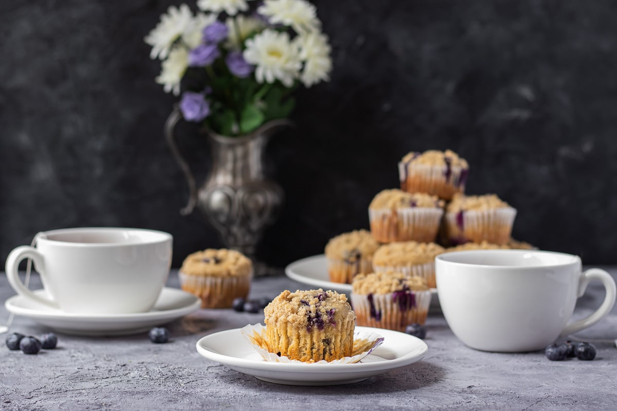 Blueberry Earl Grey Muffins with Streusel