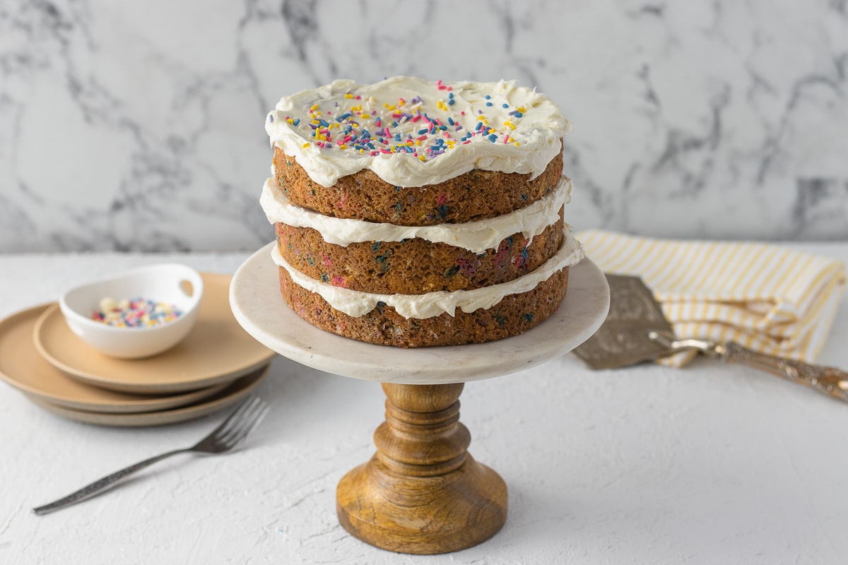 Funfetti Cookie Layer Cake with Vanilla Buttercream - Entirely ...
