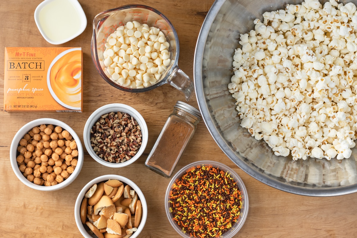 Ingredients for Loaded Fall Harvest Popcorn