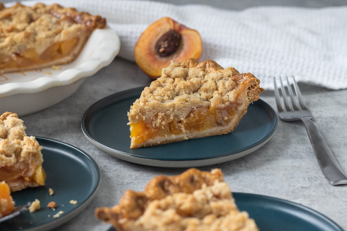 Peach Mango Pie with Crumble Topping - Entirely Elizabeth