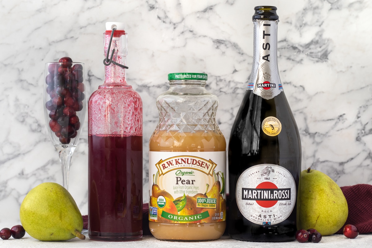 Ingredients for Cranberry Pear Mimosas