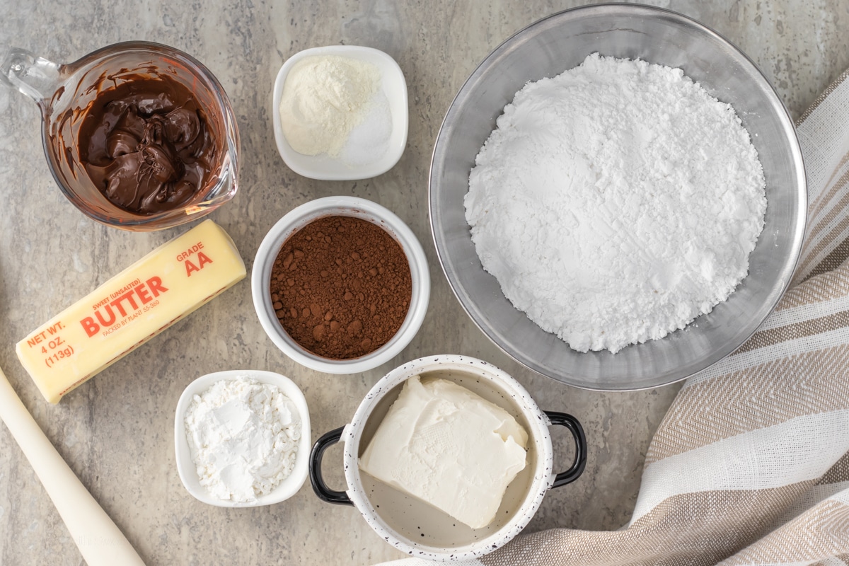 Ingredients to make Not So Sweet Chocolate Buttercream