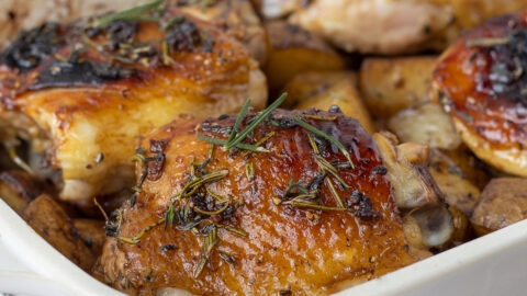 Baked Rosemary Thyme Chicken Thighs - Entirely Elizabeth