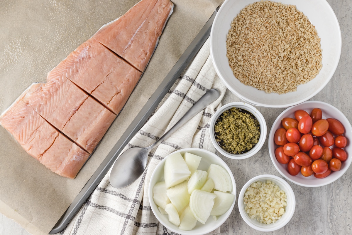 Ingredients for Pesto Crusted Salmon