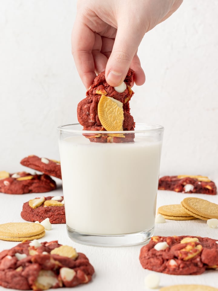 Dipping the cookie in milk