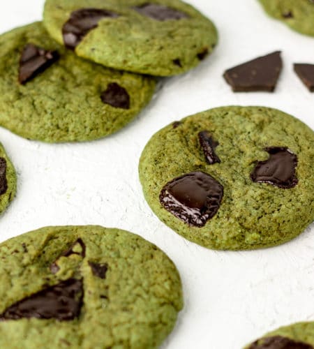 Dark Chocolate Matcha Cookies