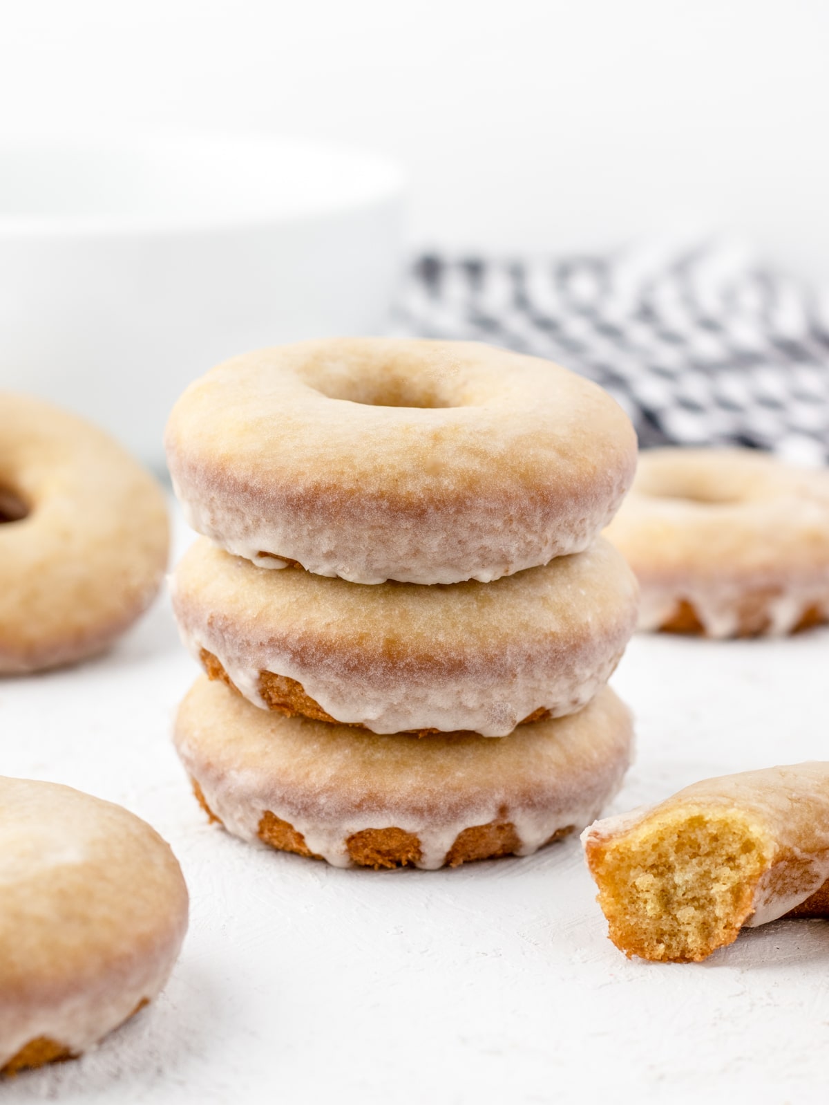 Stack of Sour Cream Glazed Donuts.