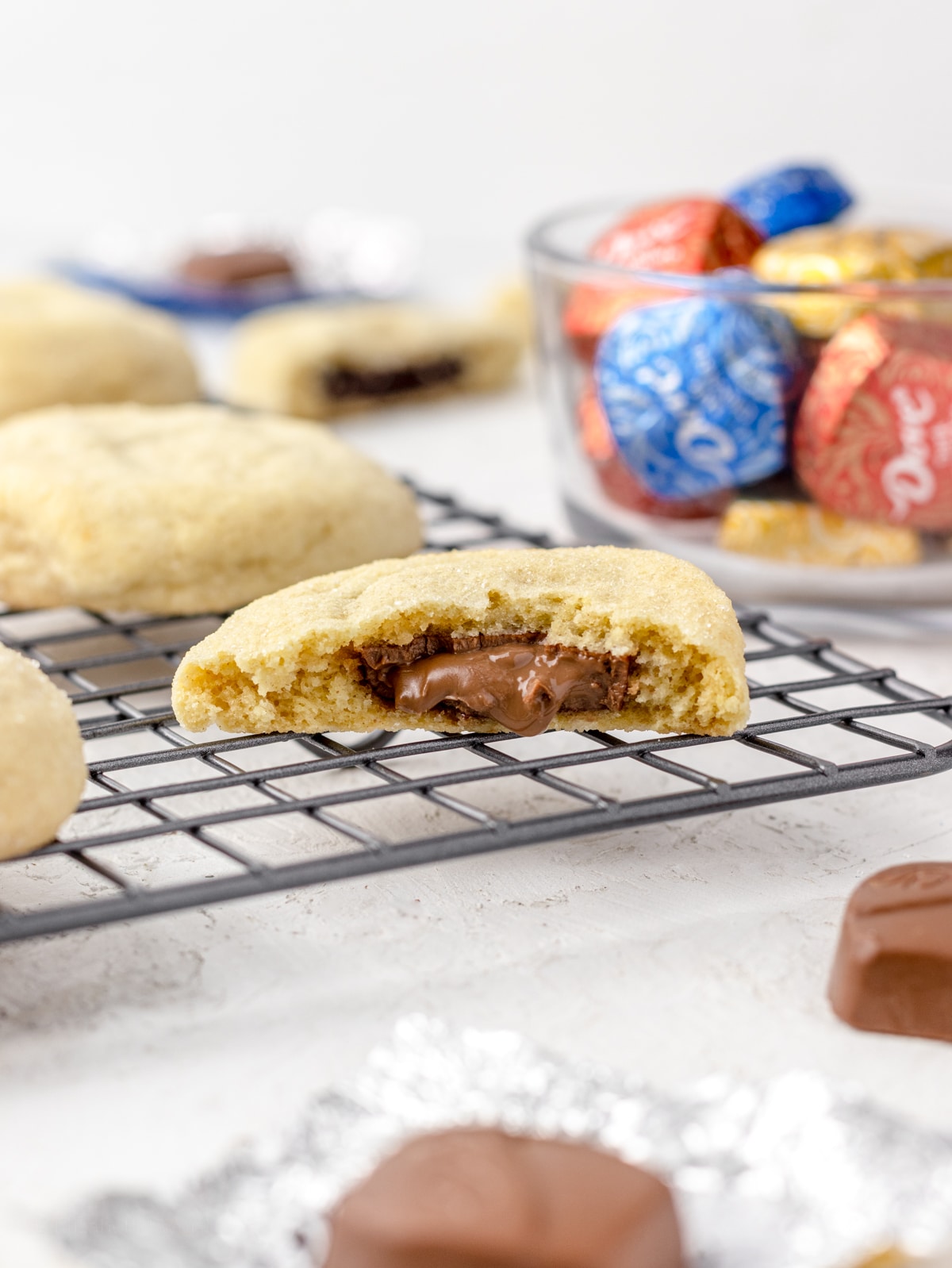 No chill Chocolate Filled Cookies with gooey center.