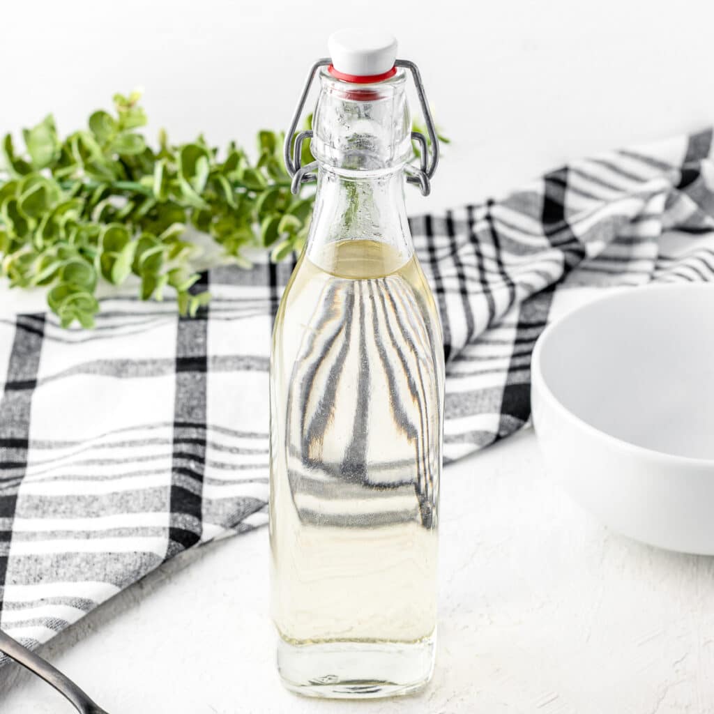 Simple syrup in a bottle ready to use.
