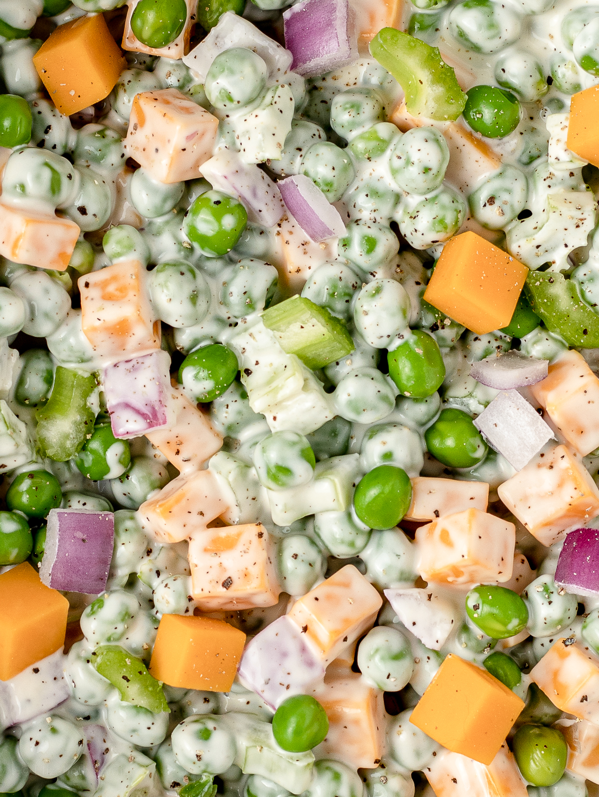 Close up of pea salad