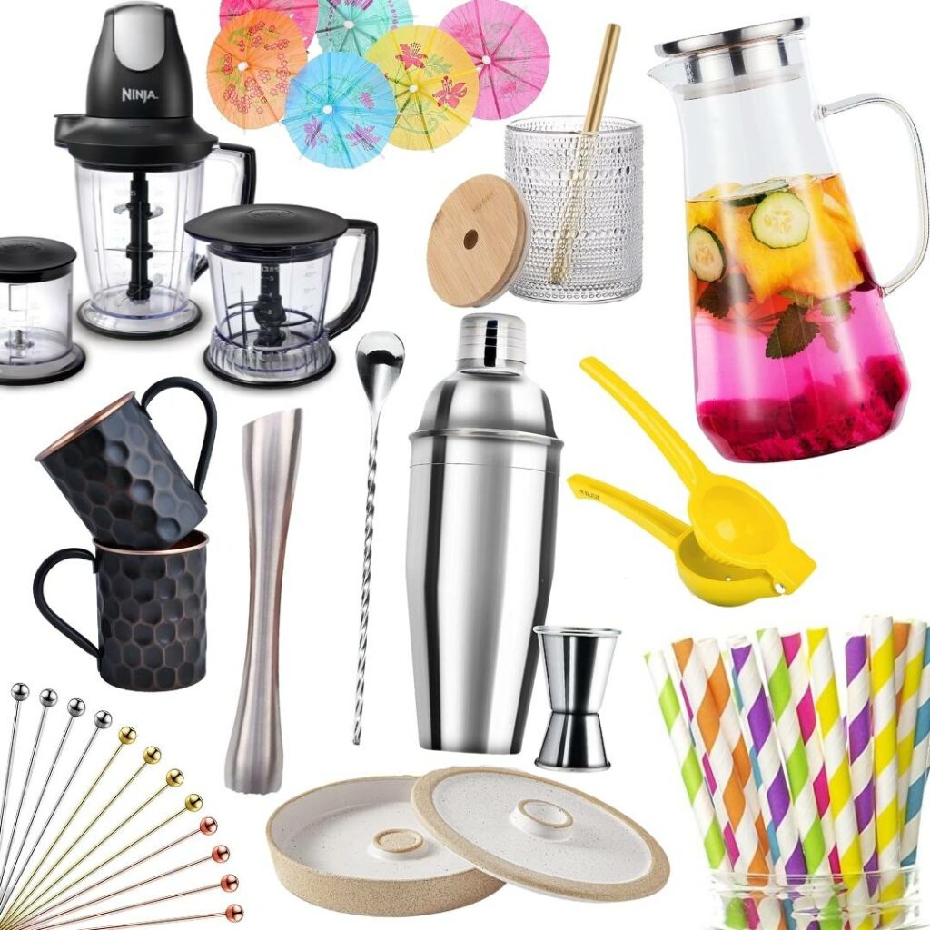 Barware, drinkware, and mocktail products I love from Amazon.