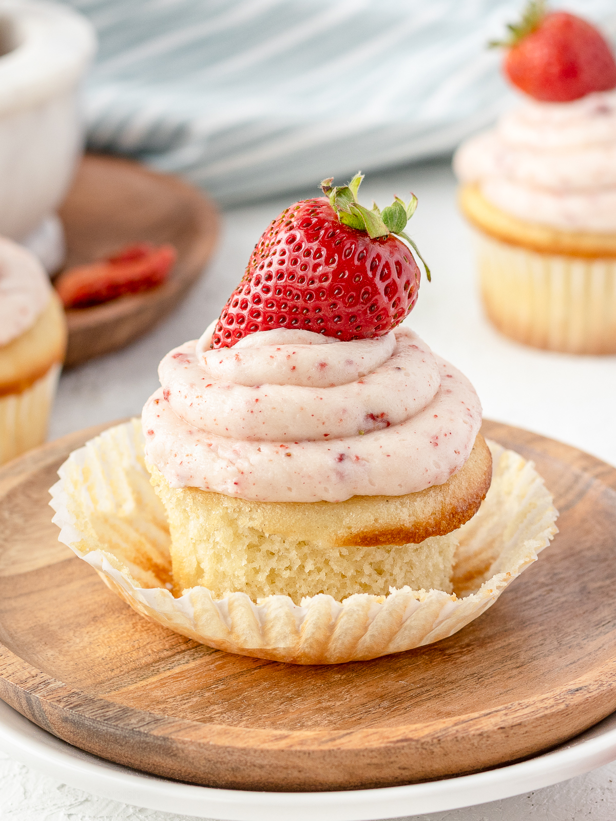 Unwrapped Strawberry Filled Cupcake ready to be ate.