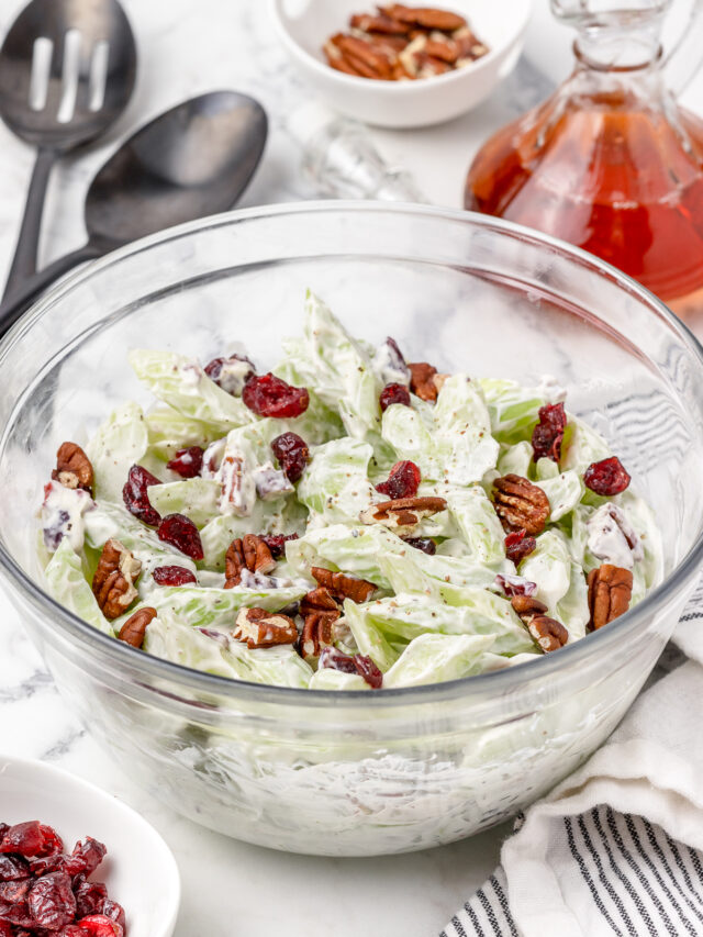 Simple Celery Salad with Cranberries and Pecans
