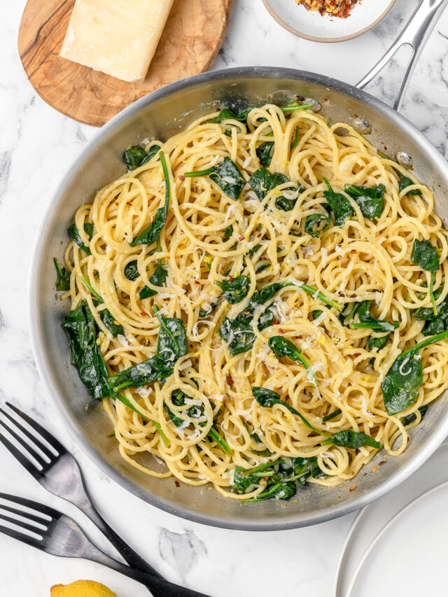 20 Minute Spinach and Lemon Pasta