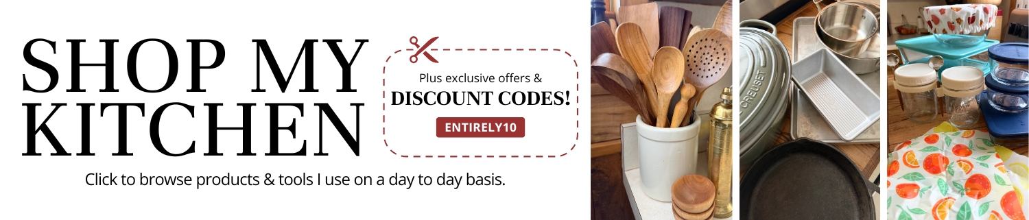 Shop my Kitchen. Click to browse products and tools I use on a day to day basis. Plus exclusive offers and discount codes.